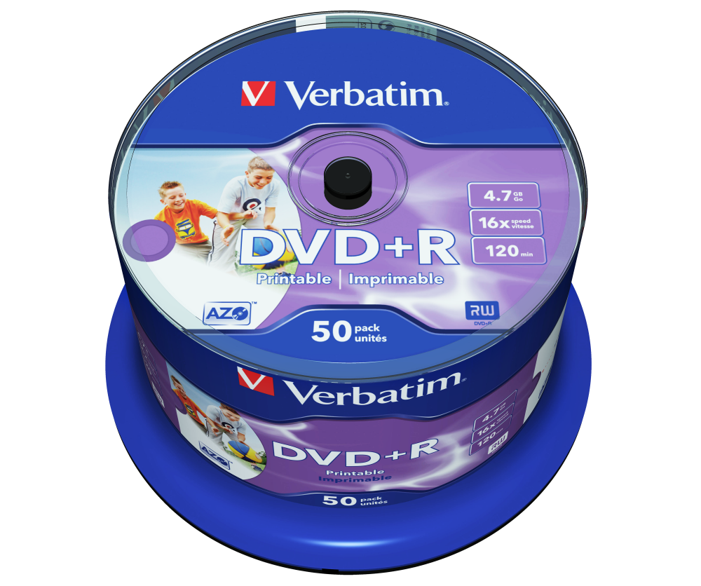 Buy DVD+R Wide Inkjet Printable Verbatim DVD Recordable & Rewritable