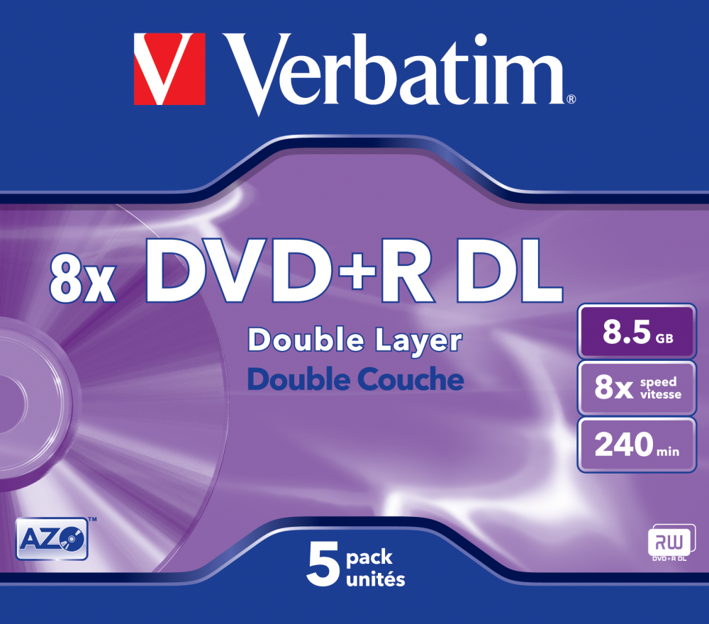 10 MediaRange DVD Vierge Double Couche 8.5 GB DVD+R 8x Compartiment