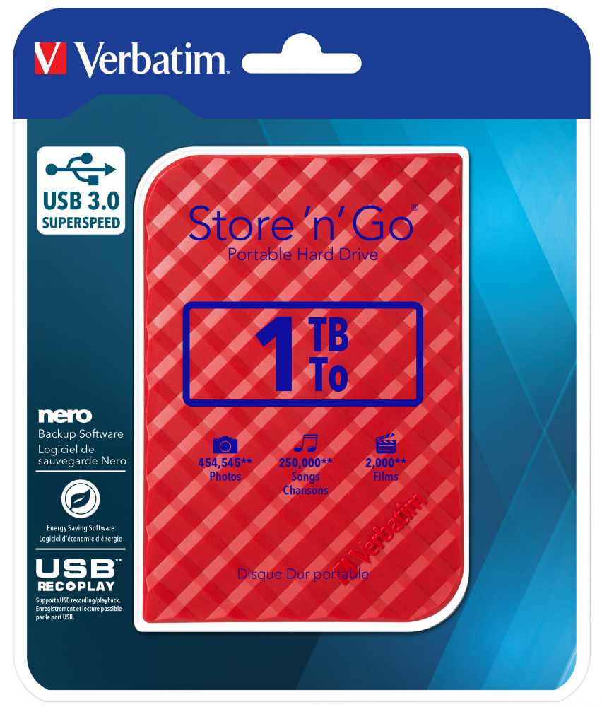 Disque dur de bureau Verbatim Store'n'Save 2To USB 3 sur
