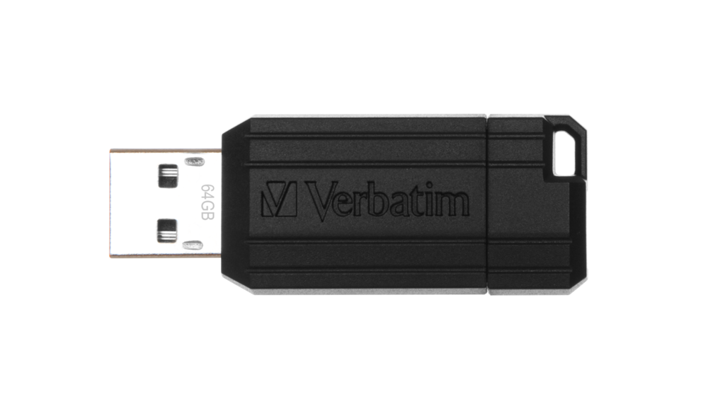 Clé USB 64Go rétractable VERBATIM PinStripe - Clés USB