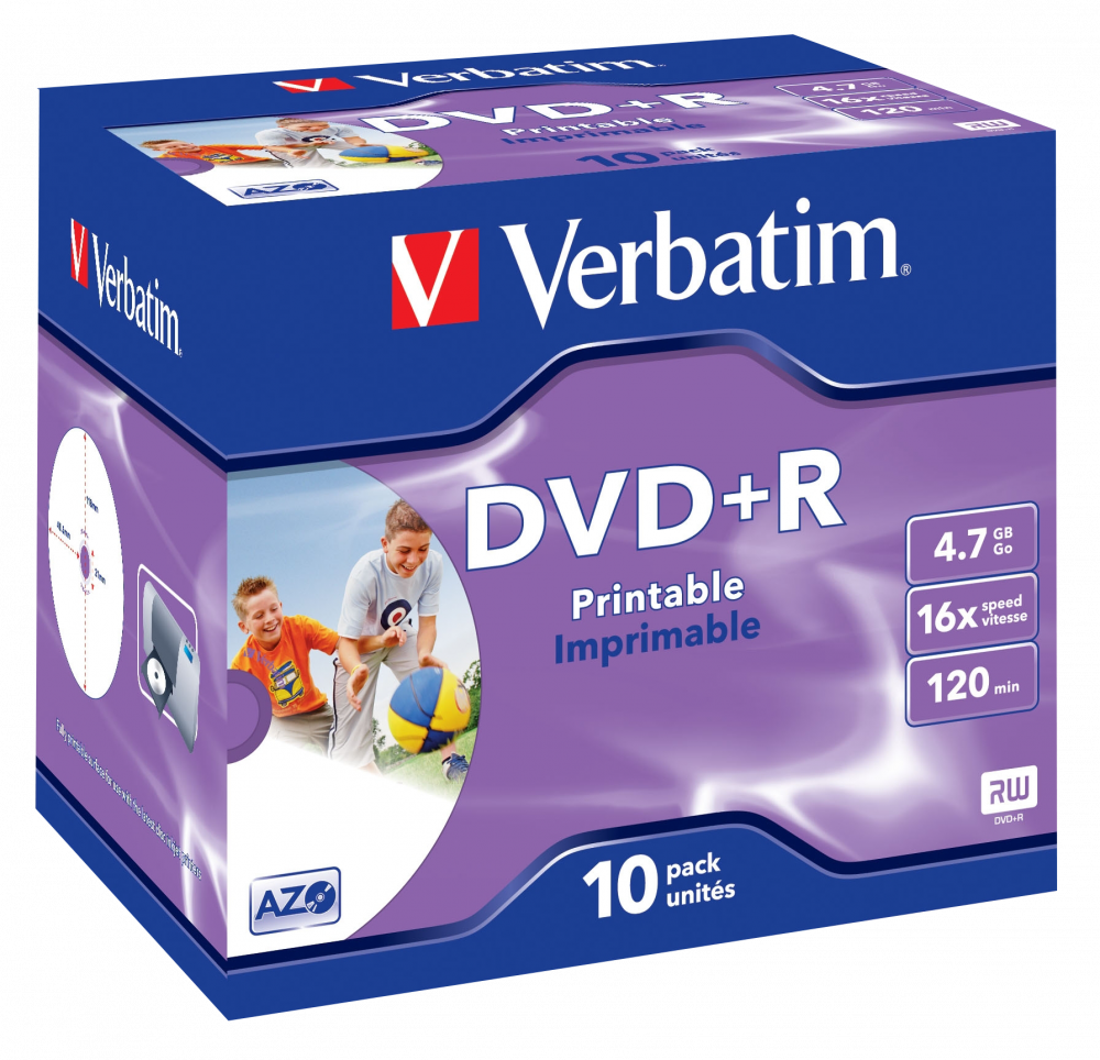 Buy DVD+R Wide Inkjet Printable Verbatim DVD Recordable & Rewritable