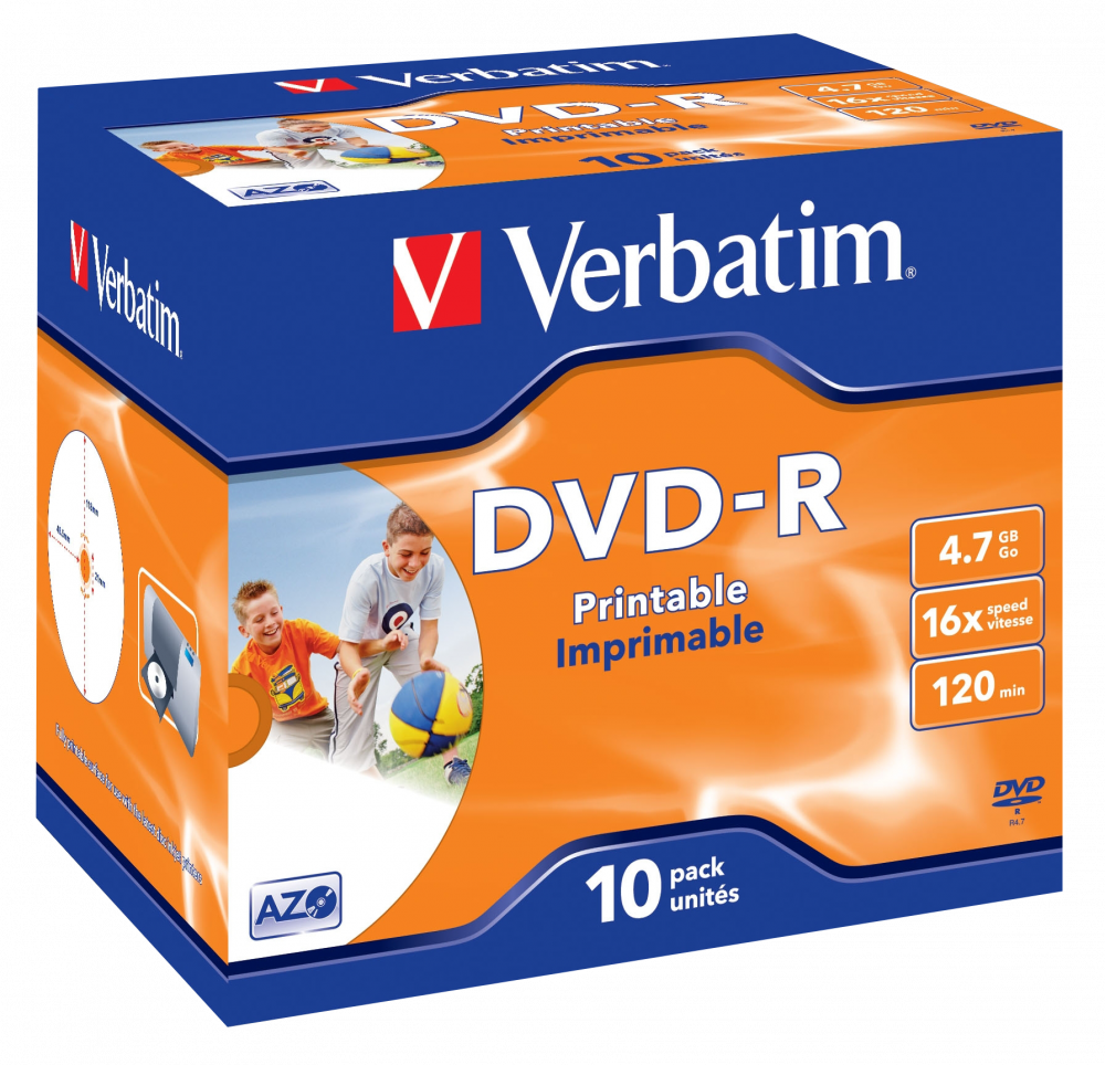 DVD-R Wide Inkjet Printable ID Brand DVD-R 16x Wide Inkjet Printable Verbatim Online Shop
