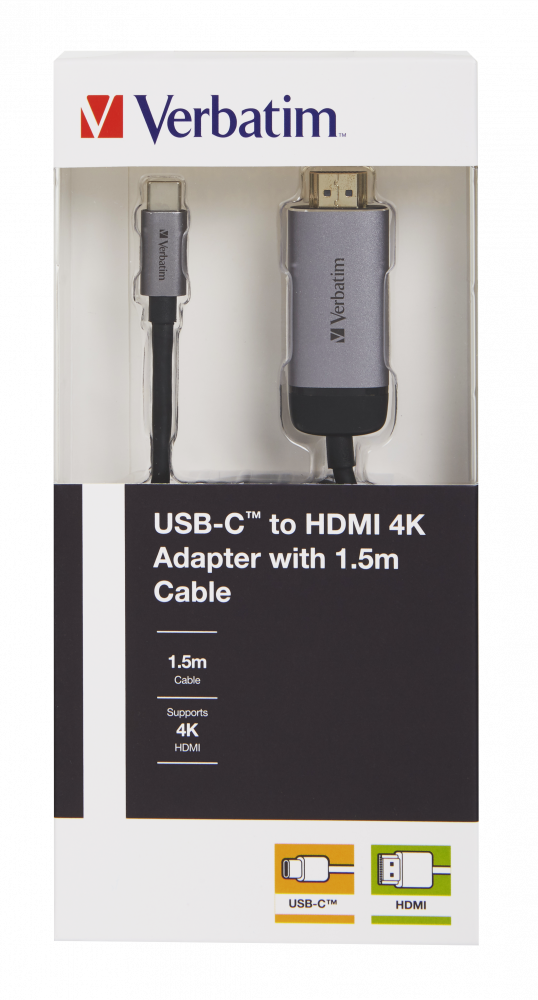 Verbatim USB C to HDMI 4K Adapter with 1.5m cable Verbatim