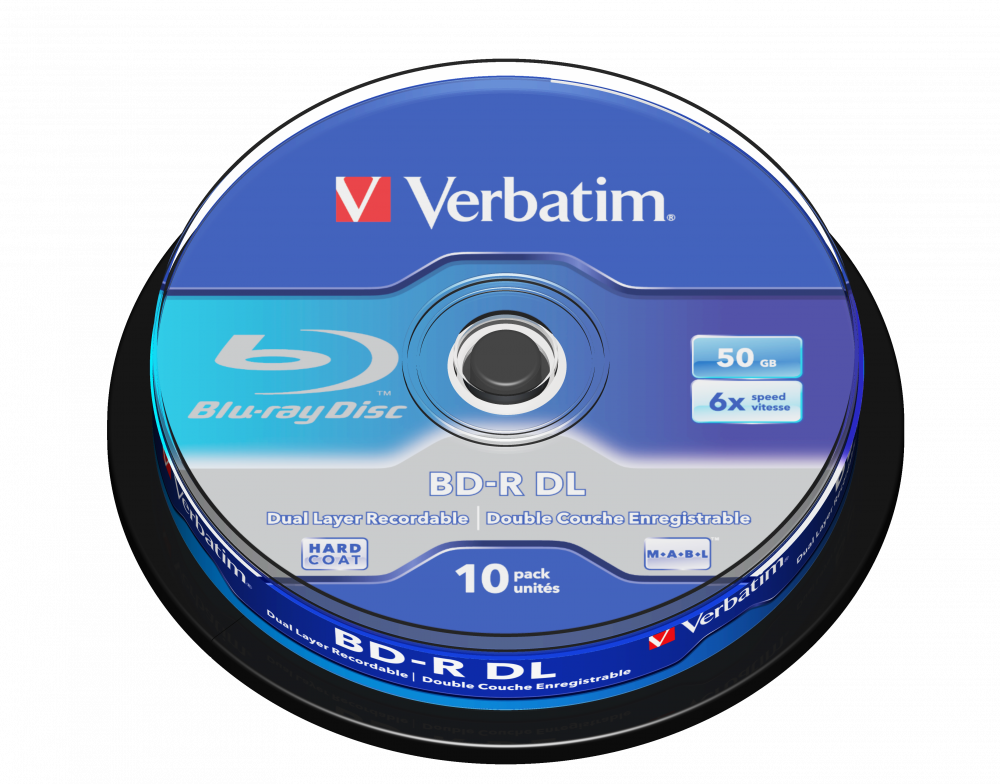 Verbatim 43746 disque vierge Blu-Ray BD-R 50 Go 10 pièce(s), Disques Blu-ray  50 Go, BD-R, Fuseau, 10 pièce(s), Vente au détail