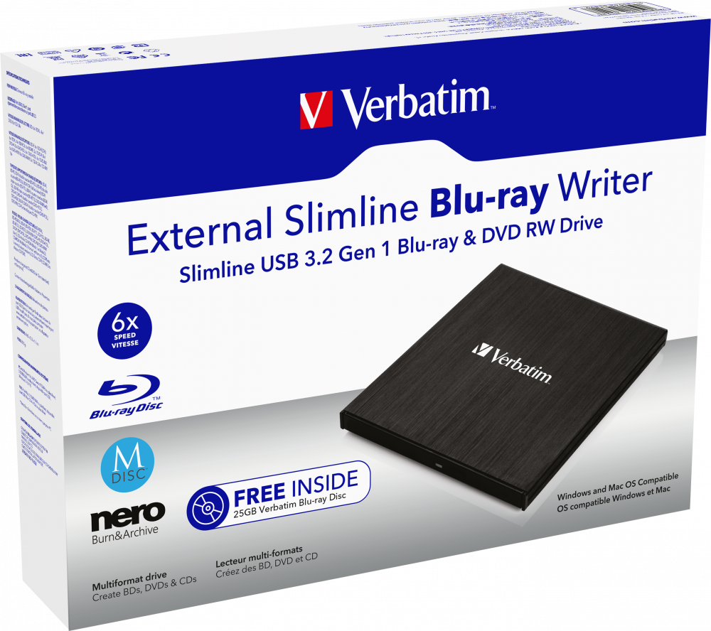Lecteur Blu Ray Externe 3D, Ultra Slim USB 3.0 et Type-C Blu Ray Optical CD  DVD Drive for Mac OS, Windows XP/7/8/10, Laptop PC (Noir)