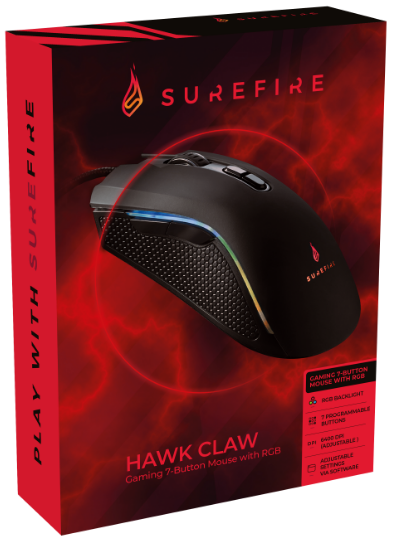 CLAW Chuff Wired Gaming Mouse, 6400 DPI with 7 Programmable Buttons via  Customization Software and 6 RGB Backlight Modes for PC & MAC