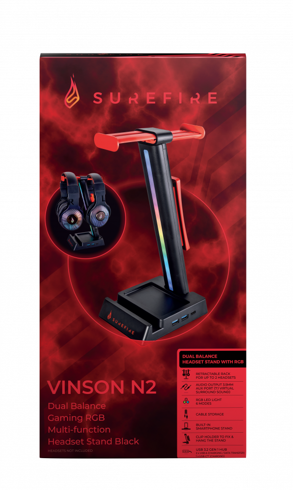 Support de casques double Vinson N1 Noir SUREFIRE