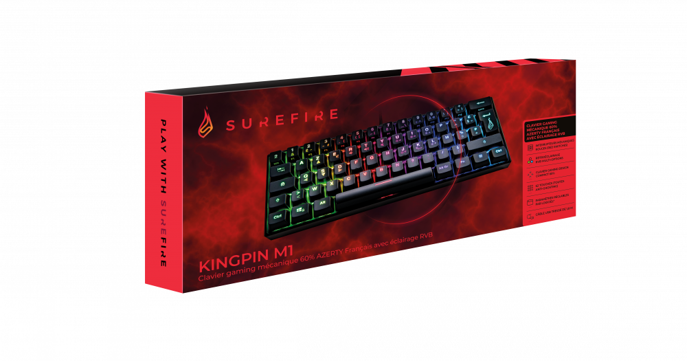 SureFire KingPin M1 - clavier - 60% - AZERTY - Français - 48717